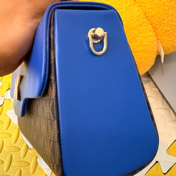 MK Royal Blue and Brown Satchel - Picture 3 of 9